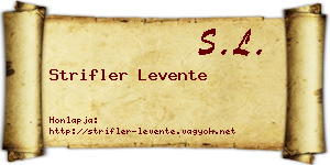 Strifler Levente névjegykártya